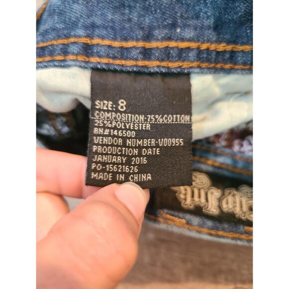 City ink size 8 youth distressed bootcut jeans - Picture 6 of 7